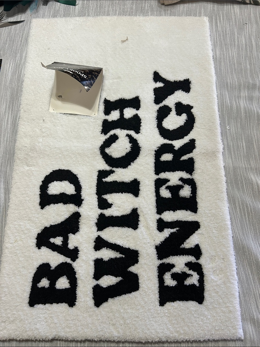 White "Bad Witch Energy" Bath Rug